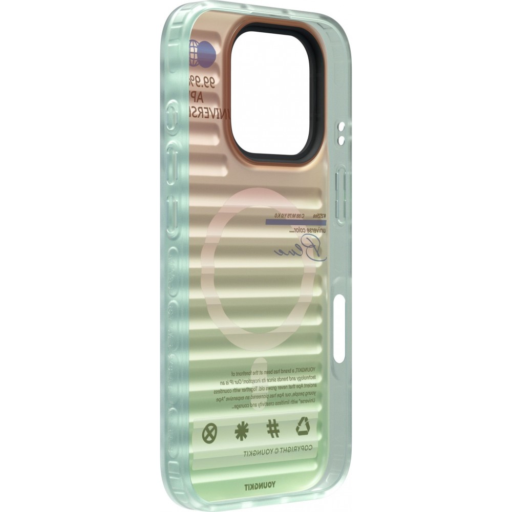 iPhone 16 Pro Case H&uuml;lle - Youngkit irideszierender Univers Blau-Effekt mit wechselnden Reflektionen - Blau