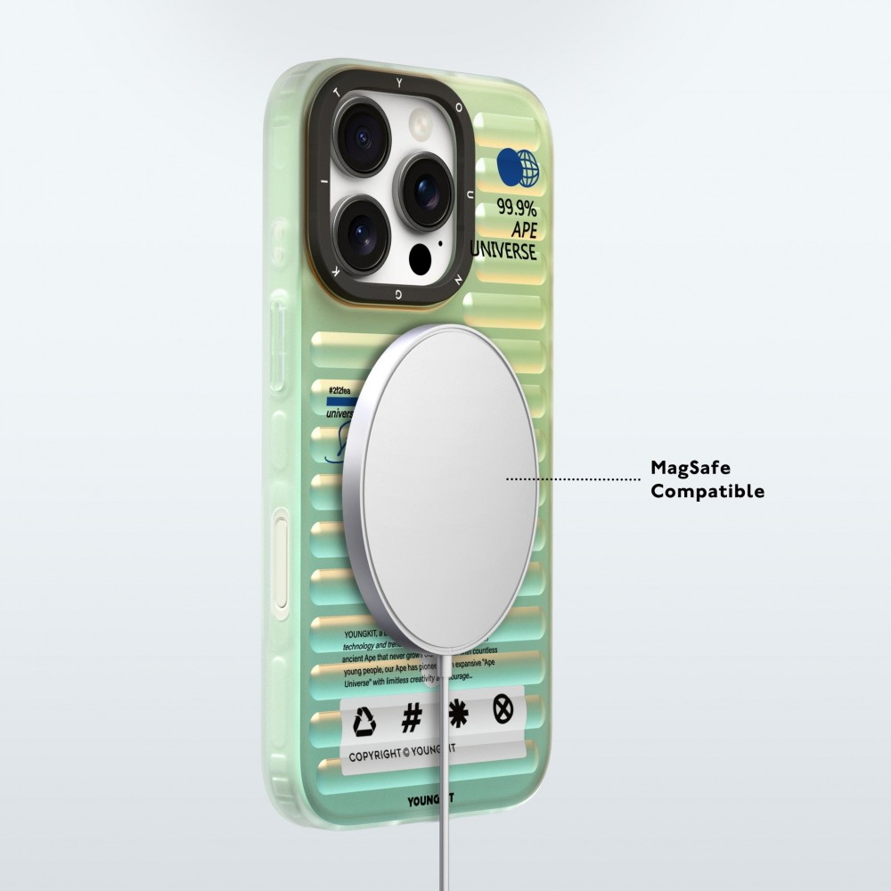 iPhone 16 Pro Case H&uuml;lle - Youngkit irideszierender Univers Blau-Effekt mit wechselnden Reflektionen - Blau