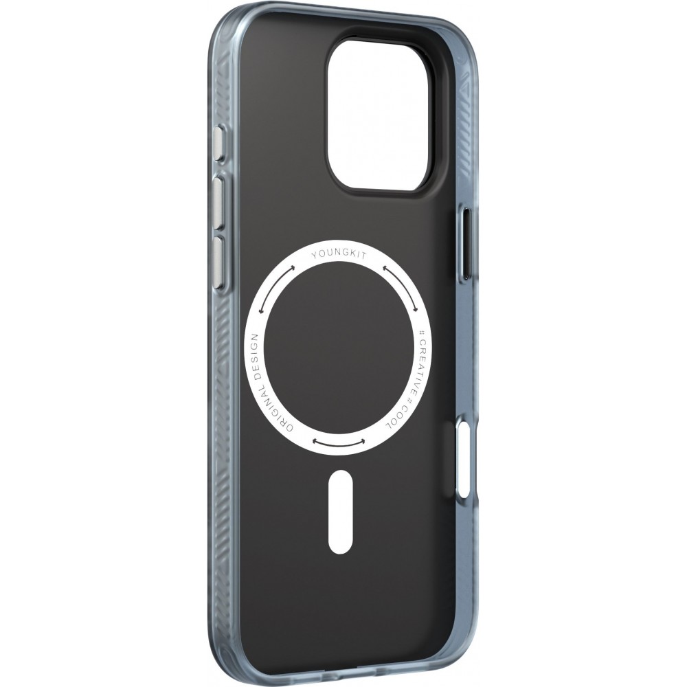 iPhone 16 Pro Case H&uuml;lle - Youngkit Silikon MagSafe-kompatibles Design Schaltkreis Stil Elektronikchip - Blau