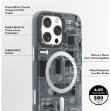 iPhone 16 Pro Case H&uuml;lle - Youngkit Silikon MagSafe-kompatibles Design Schaltkreis Stil Elektronikchip - Grau