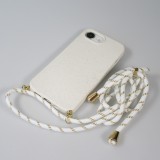 Coque iPhone 17e / 16e - Bio Eco-Friendly nature avec cordon collier - Blanc