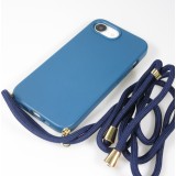 Coque iPhone 17e / 16e - Bio Eco-Friendly nature avec cordon collier - Bleu
