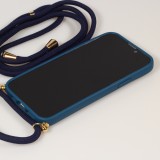 Coque iPhone 17e / 16e - Bio Eco-Friendly nature avec cordon collier - Bleu