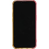 Coque iPhone 17e / 16e - Bumper Rainbow Silicone anti-choc avec bords protégés -  rose jaune