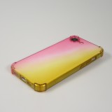 Coque iPhone 17e / 16e - Bumper Rainbow Silicone anti-choc avec bords protégés -  rose jaune