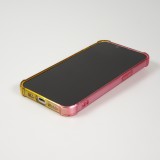Coque iPhone 17e / 16e - Bumper Rainbow Silicone anti-choc avec bords protégés -  rose jaune