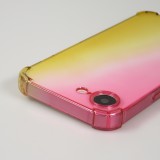 Coque iPhone 17e / 16e - Bumper Rainbow Silicone anti-choc avec bords protégés -  rose jaune