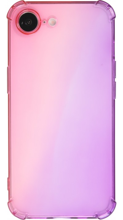 Coque iPhone 17e / 16e - Bumper Rainbow Silicone anti-choc avec bords protégés -  rose - Violet
