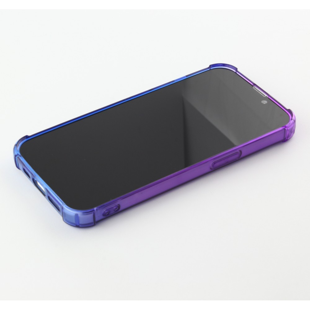 Coque iPhone 17e / 16e - Bumper Rainbow Silicone anti-choc avec bords protégés -  violet - Bleu