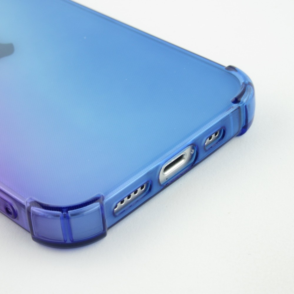 Coque iPhone 17e / 16e - Bumper Rainbow Silicone anti-choc avec bords protégés -  violet - Bleu