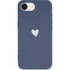 Coque iPhone 17e / 16e - Gel coeur - Bleu