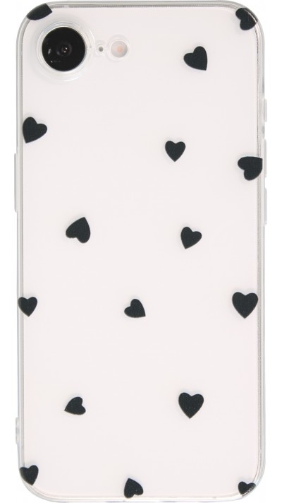 iPhone 16e Case Hülle - Gummi kleines Herz - Schwarz