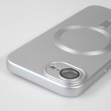 Coque iPhone 16e - Gel souple avec vitre de protection cam&eacute;ra MagSafe - Argent