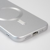 Coque iPhone 16e - Gel souple avec vitre de protection cam&eacute;ra MagSafe - Argent