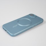 Coque iPhone 16e - Gel souple avec vitre de protection cam&eacute;ra MagSafe - Bleu