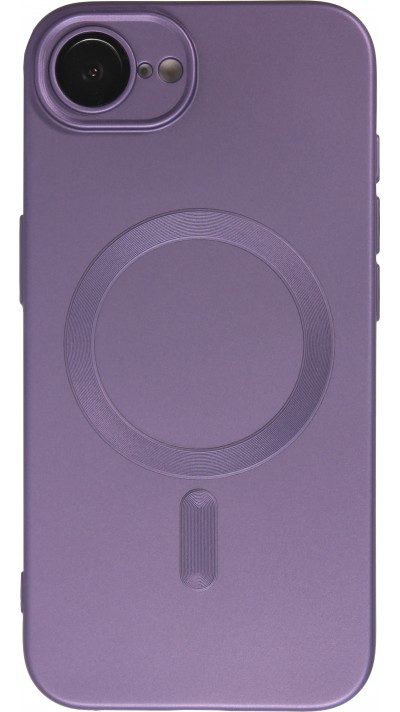 iPhone 16e Case Hülle - Gummi weich mit Kameraschutzglas MagSafe - Violett