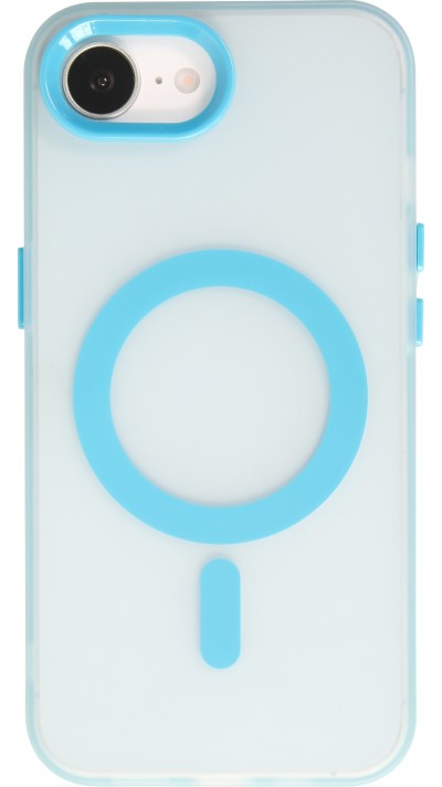 Coque iPhone 17e / 16e - Jelly Color semi-transparent avec MagSafe - Bleu