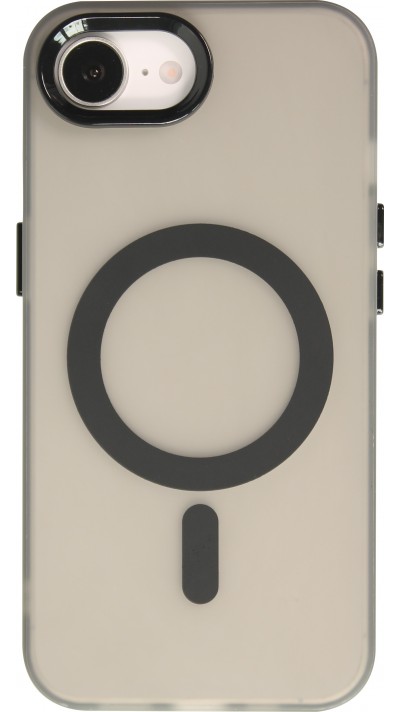 iPhone 16e Case Hülle - Jelly Color Semi-transparent mit MagSafe - Orange - Schwarz