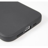 Coque iPhone 17e / 16e - Silicone Mat Coeur doré - Noir