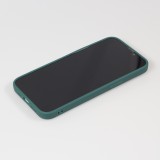 Coque iPhone 17e / 16e - Silicone Mat Coeur doré - Vert foncé