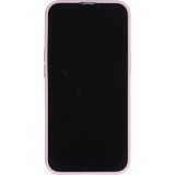 Coque iPhone 17e / 16e - Silicone Mat Coeur doré - Violet