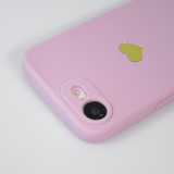 Coque iPhone 17e / 16e - Silicone Mat Coeur doré - Violet
