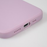 Coque iPhone 17e / 16e - Silicone Mat Coeur doré - Violet