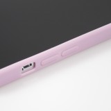Coque iPhone 17e / 16e - Silicone Mat Coeur doré - Violet