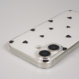 Coque iPhone 17 - Gel petit coeur transparent - Noir
