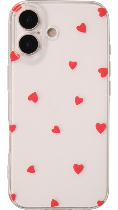 Coque iPhone 17 - Gel petit coeur transparent - Rouge