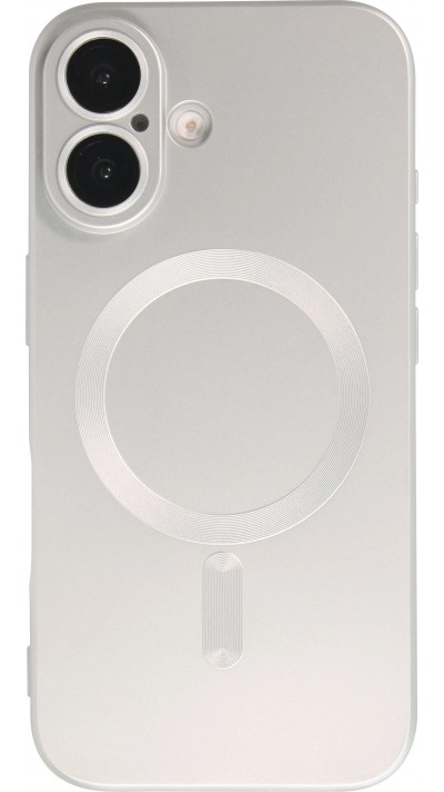 Coque iPhone 17 - Gel souple avec vitre de protection caméra MagSafe - Argent