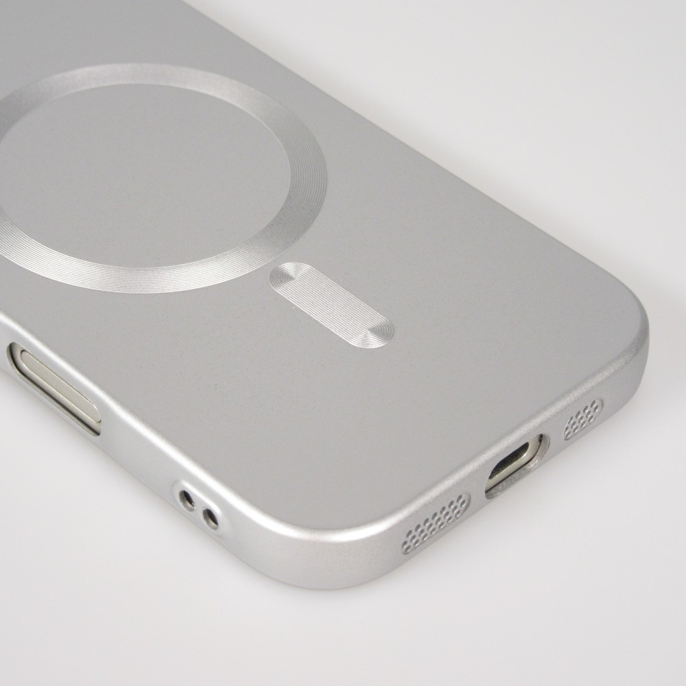 Coque iPhone 17 - Gel souple avec vitre de protection caméra MagSafe - Argent