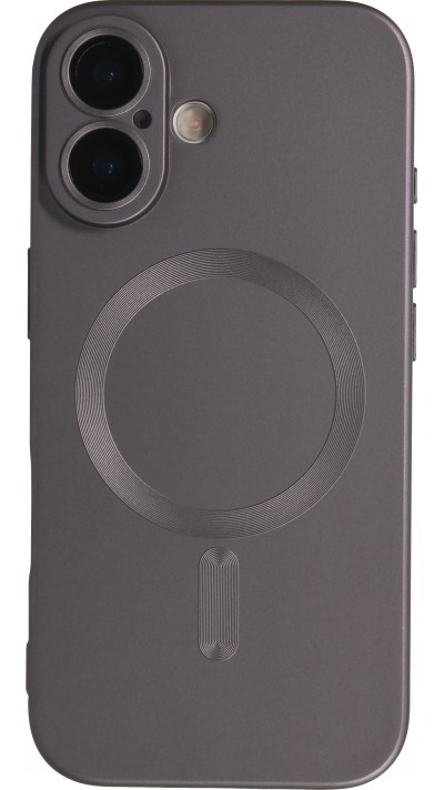 Coque iPhone 17 - Gel souple avec vitre de protection caméra MagSafe - Gris foncé