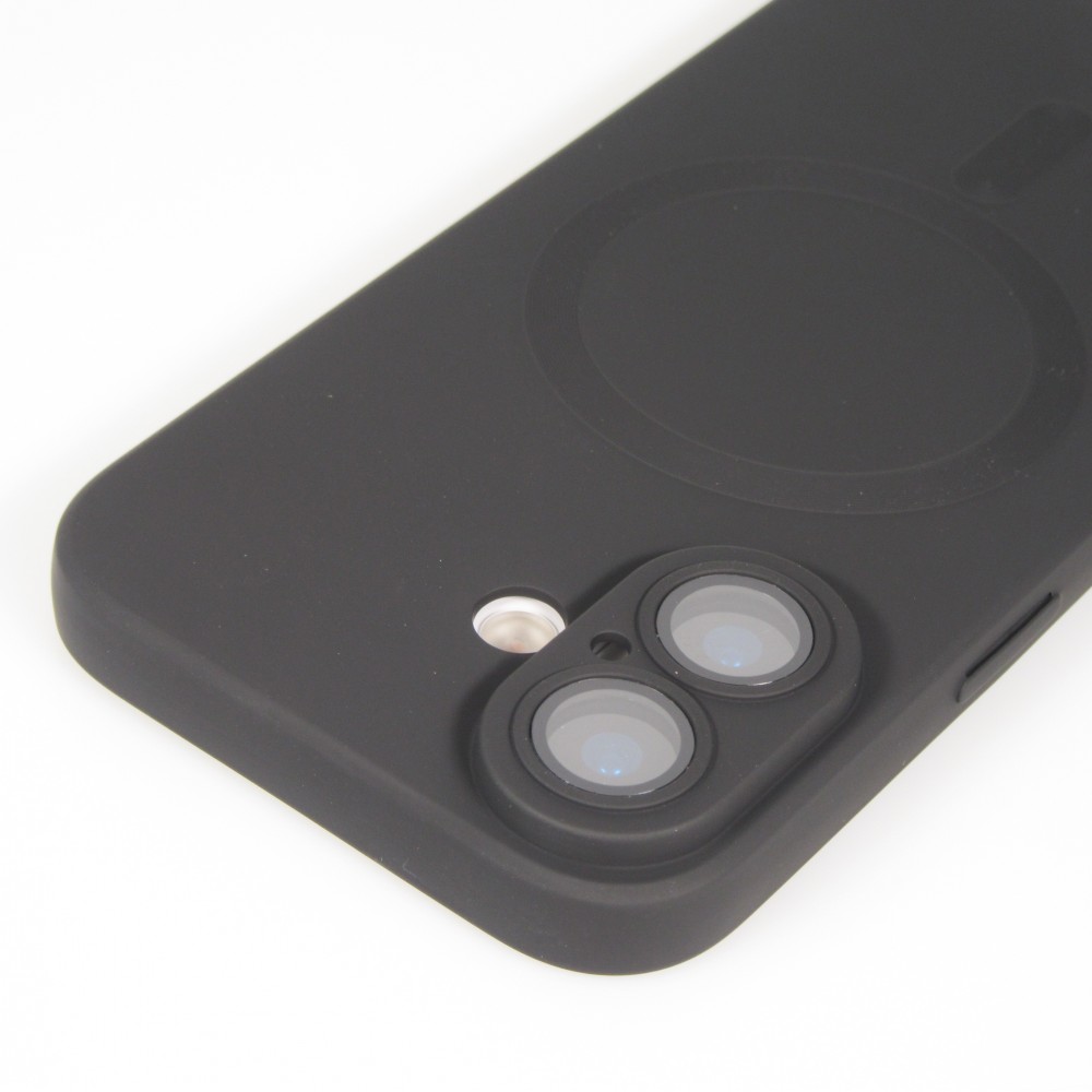 Coque iPhone 17 - Gel souple avec vitre de protection caméra MagSafe - Noir