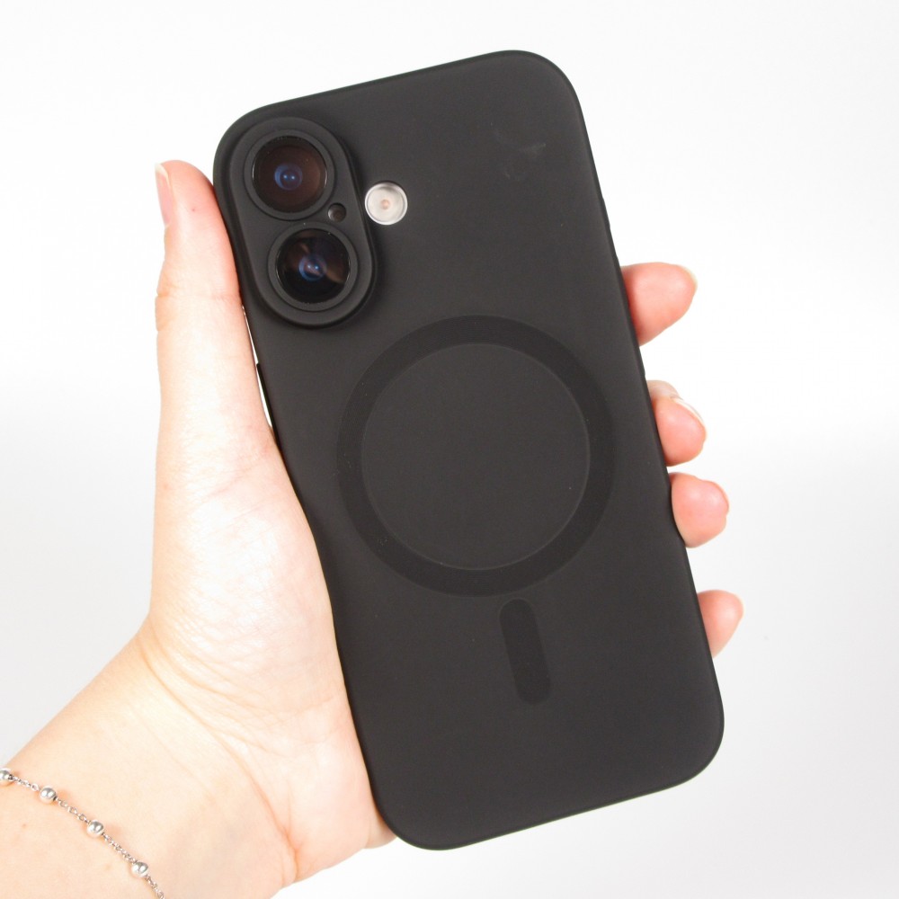 Coque iPhone 17 - Gel souple avec vitre de protection caméra MagSafe - Noir