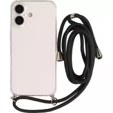 Coque iPhone 17 - Gel transparent avec lacet - Noir