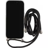 Coque iPhone 17 - Gel transparent avec lacet - Noir