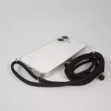 Coque iPhone 17 - Gel transparent avec lacet - Noir