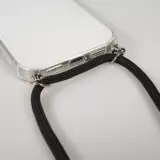 Coque iPhone 17 - Gel transparent avec lacet - Noir