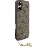 iPhone 17 Case Hülle - Guess 4G Charm Elegante Schutzhülle Raffiniertes Design Trendaccessoire - Braun