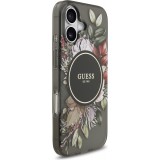 iPhone 17 Case H&uuml;lle - Guess IML Blumen mit Handgelenk-Kette, kompatibel mit MagSafe, elegante und trendige Schutzh&uuml;lle - Schwarz
