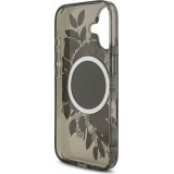 iPhone 17 Case H&uuml;lle - Guess IML Blumen mit Handgelenk-Kette, kompatibel mit MagSafe, elegante und trendige Schutzh&uuml;lle - Schwarz