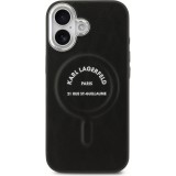 Coque iPhone 17 - Karl Lagerfeld PU RSG Logo MagSafe &eacute;l&eacute;gante et protectrice - Noir