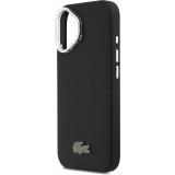 iPhone 17 Case H&uuml;lle - Lacoste Iconique Petit Piqu&eacute; MagSafe Metallhalter f&uuml;r Kamera - Schwarz