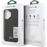 iPhone 17 Case H&uuml;lle - Lacoste Iconique Petit Piqu&eacute; MagSafe Metallhalter f&uuml;r Kamera - Schwarz