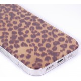 iPhone 17 Case Hülle - Brauner Leopard Holo-Look Harte Silikon mit Glanzeffekt - Braun