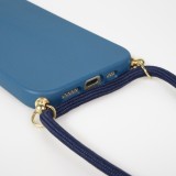 iPhone 17 Pro Case Hülle - Bio Eco-Friendly Vegan mit Handykette Necklace blau