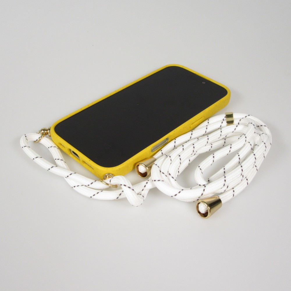 iPhone 17 Pro Max Case Hülle - Bio Eco-Friendly Vegan mit Handykette Necklace - Gelb