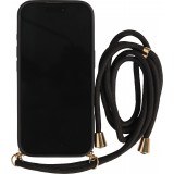 iPhone 17 Pro Case Hülle - Bio Eco-Friendly Vegan mit Handykette Necklace - Schwarz