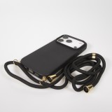 iPhone 17 Pro Case Hülle - Bio Eco-Friendly Vegan mit Handykette Necklace - Schwarz